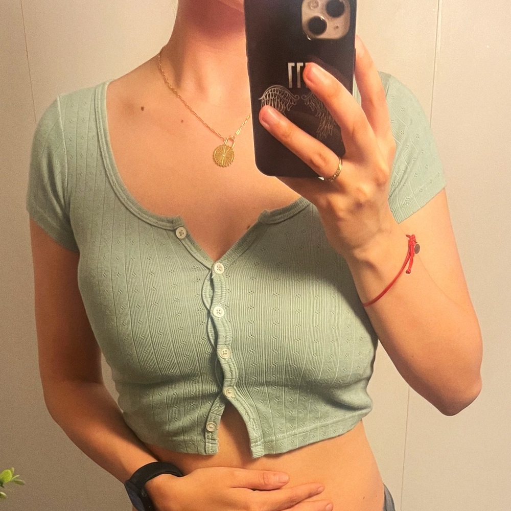 Green Crop Top